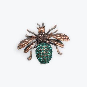Fashion Jewelry Green and Bronze Bee Brooch